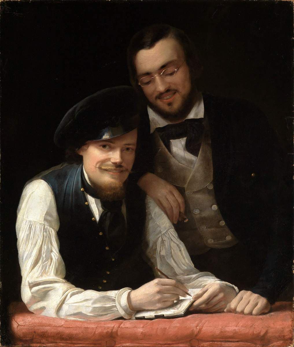 Self-portrait of the artist with his brother — Franz Xaver Winterhalter