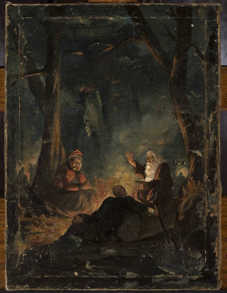 Rzewuski, priest Marek and Pułaski in the Niepołomice Forest — Ignacy Gierdziejewski