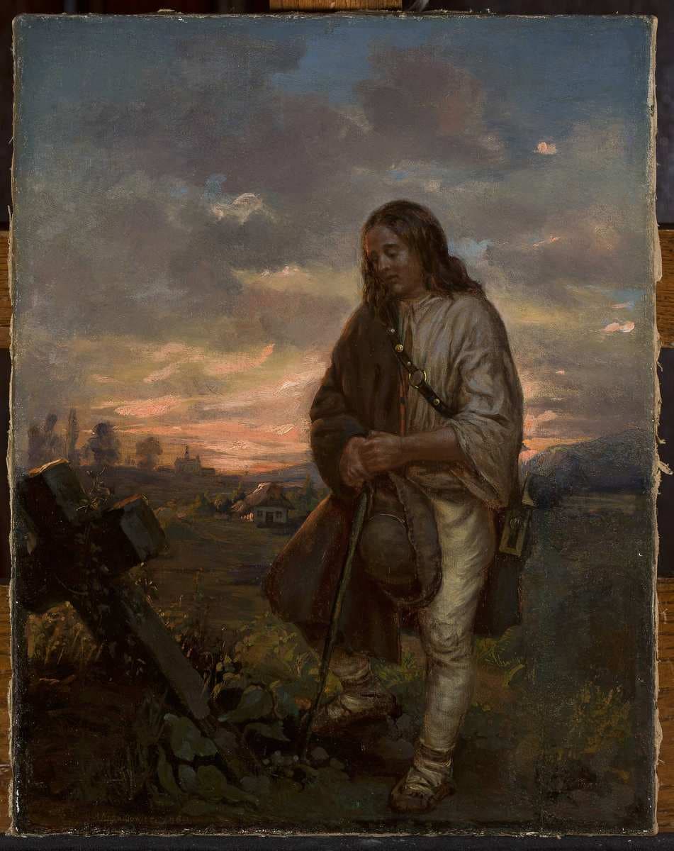 Highlander at a grave — Antoni Kozakiewicz