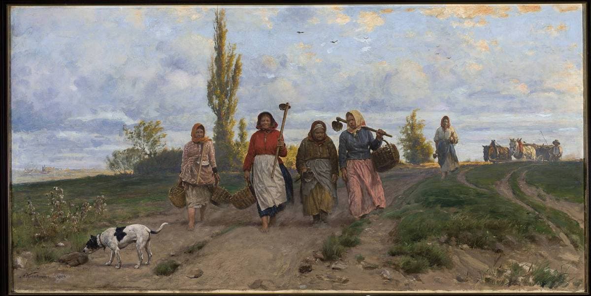 Women returning from the fields — Antoni Kozakiewicz