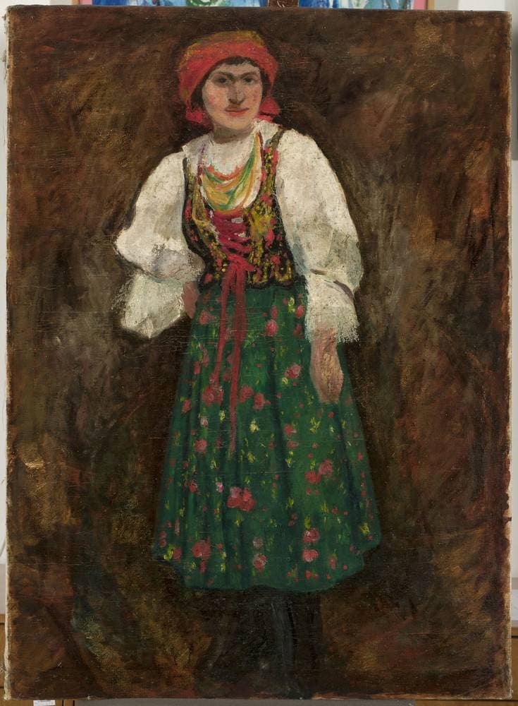 Woman in a Kraków folk costume — Tadeusz Makowski