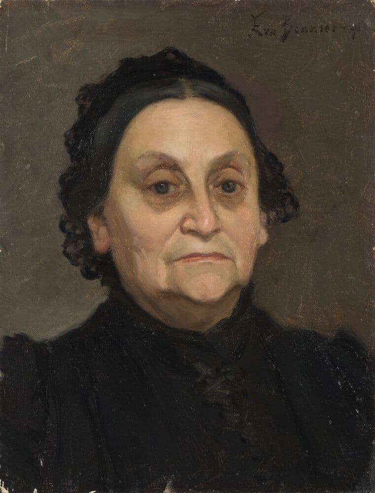 Fru Hilda Schönthal (1824-1892), förstudie till "Under kastanjen" — Eva Bonnier