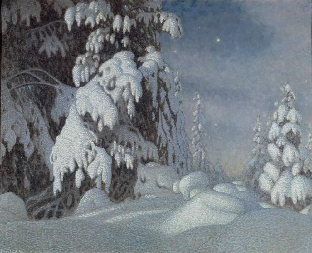 Winter Moonlight — Gustaf Fjæstad
