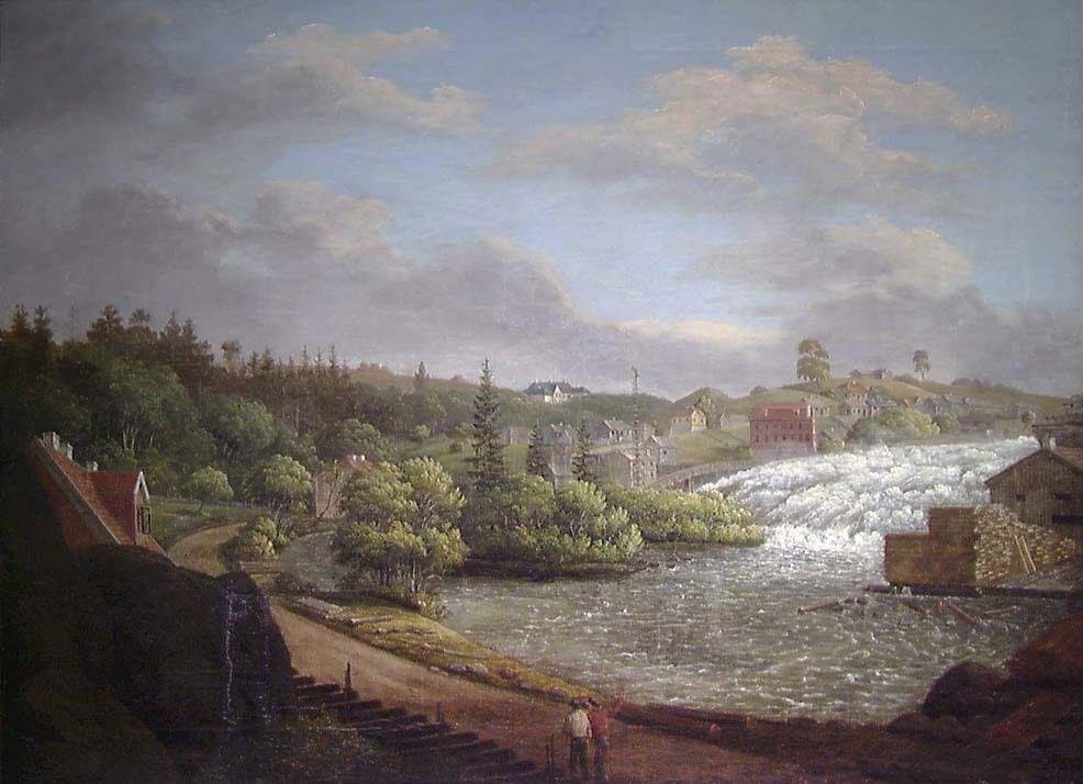 Norwegian Landscape with Waterfall — Ferdinand Jonas Gjøs