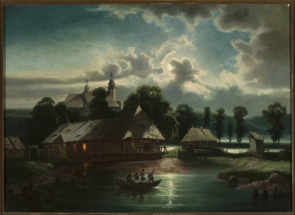 Countryside landscape at night — Feliks Brzozowski