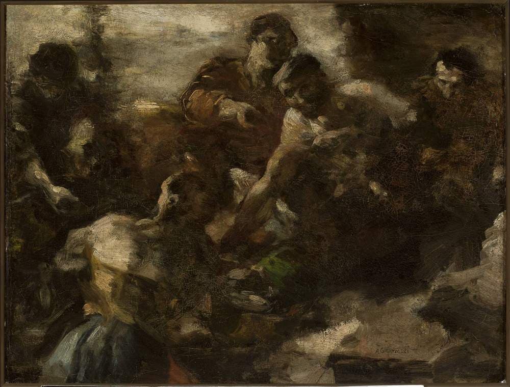 Tavern in Rome, sketch — Aleksander Gierymski