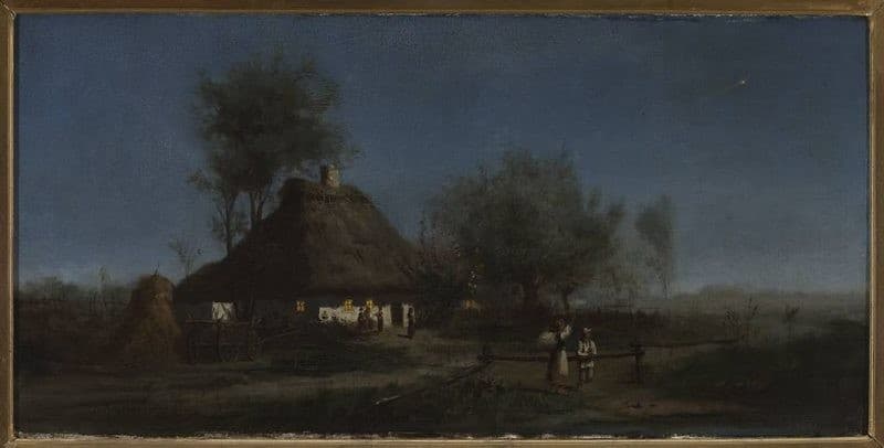 Village at night – a comet — Aleksander Mroczkowski