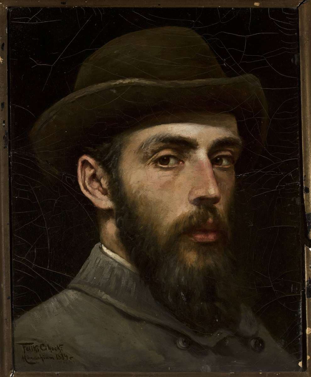 Self-portrait in a hat — Feliks Cichocki