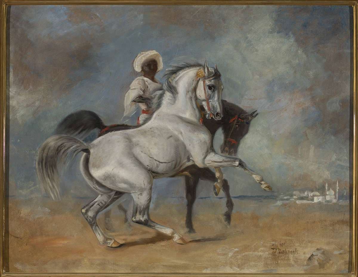 Black man with horses — Wacław Pawliszak