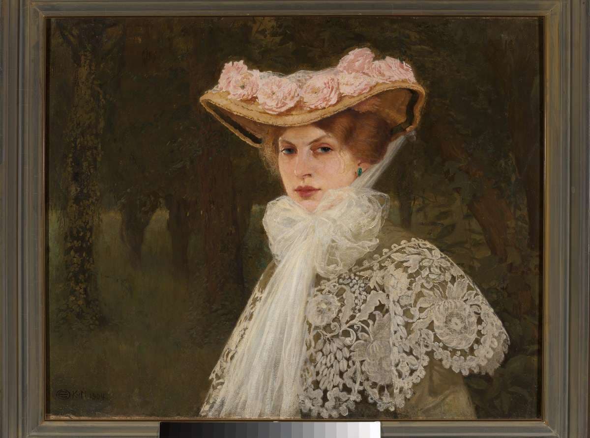 Portrait of Zofia Okuń née Tolkemit, the artist’s wife — Edward Okuń