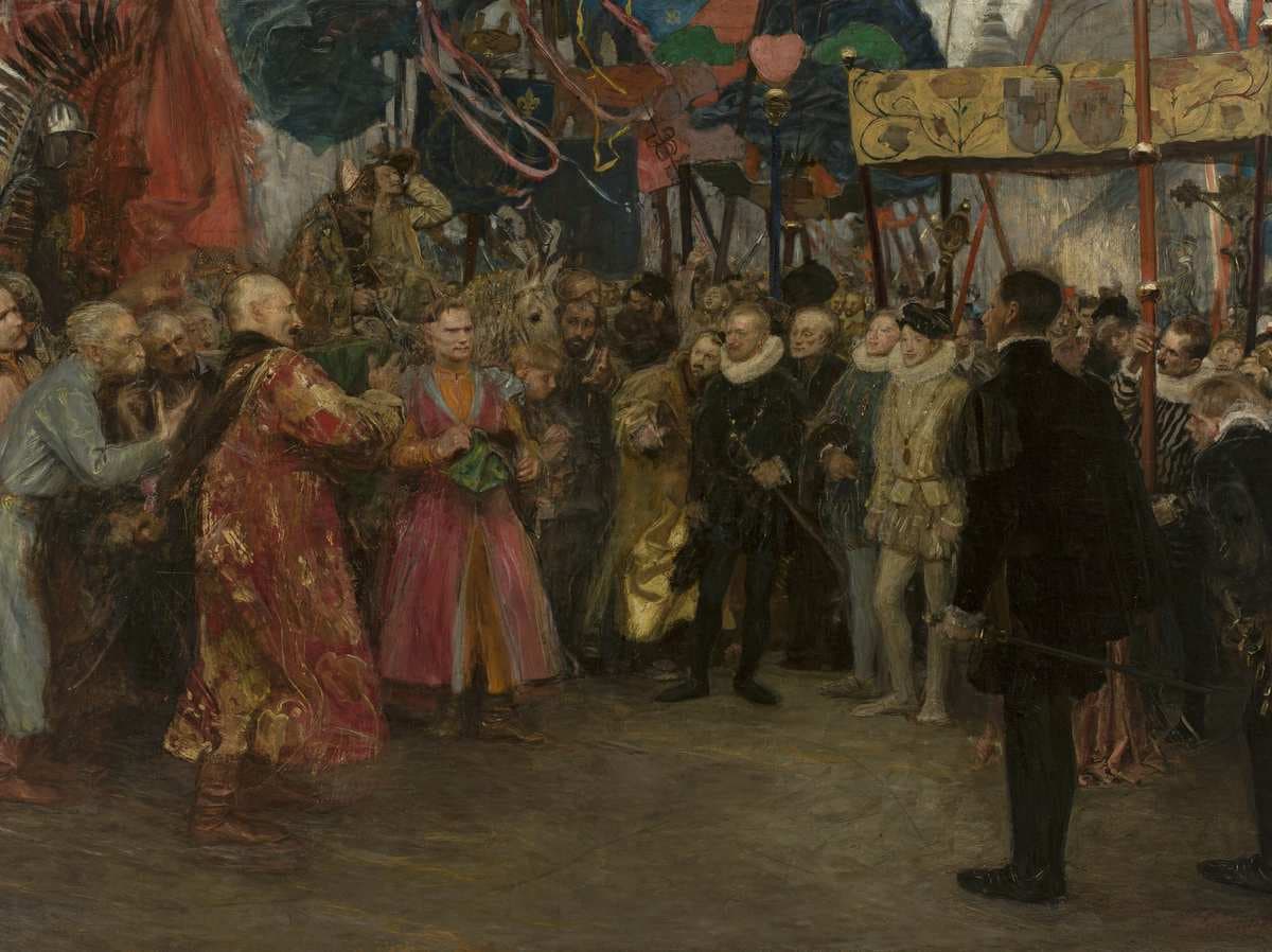 Polish envoys before Henry of Valois — Teodor Axentowicz