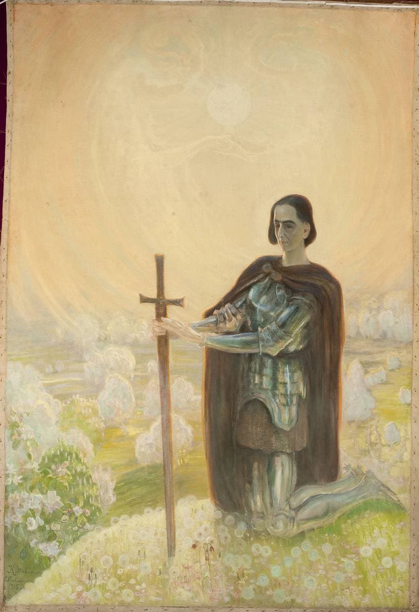 Prayer at the battle field — Kazimierz Stabrowski