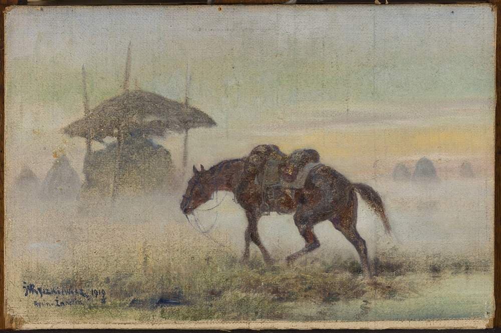 Saddled horse — Józef Ryszkiewicz
