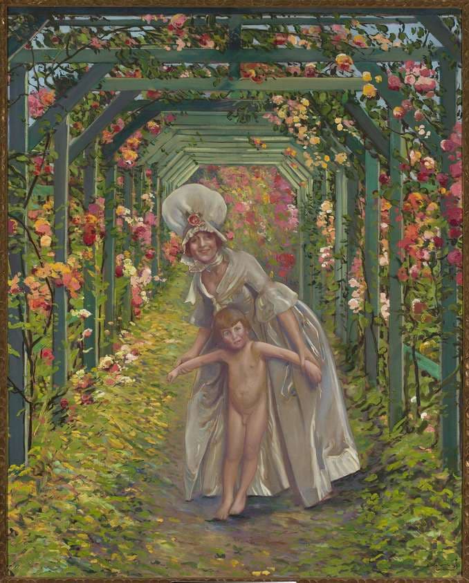 Woman with a nude boy – Summer — Leon Kaufmann