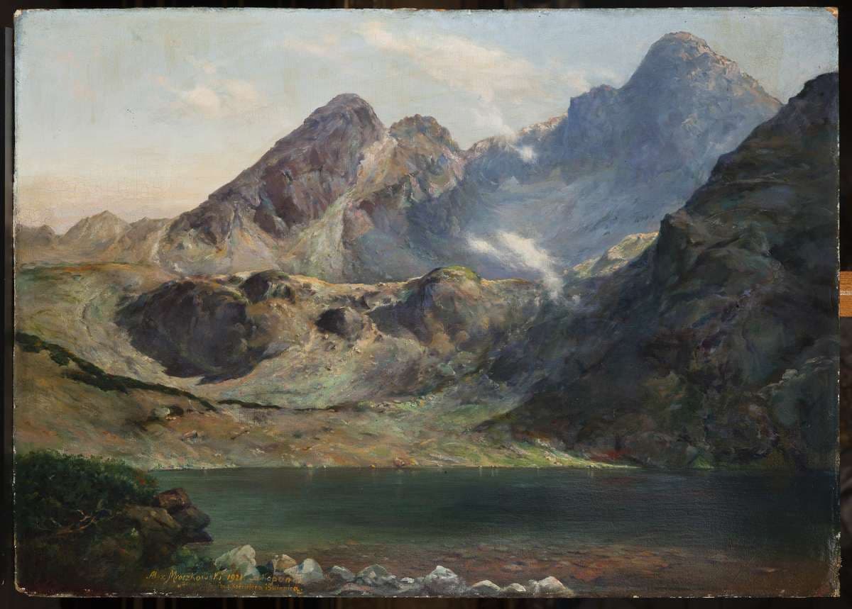 Zielony Staw (Green Lake) at the Foot of Mounts Kościelec i Świnica — Aleksander Mroczkowski