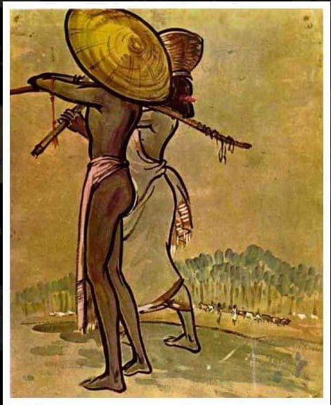 Laborer couple — Zainul Abedin, 1943