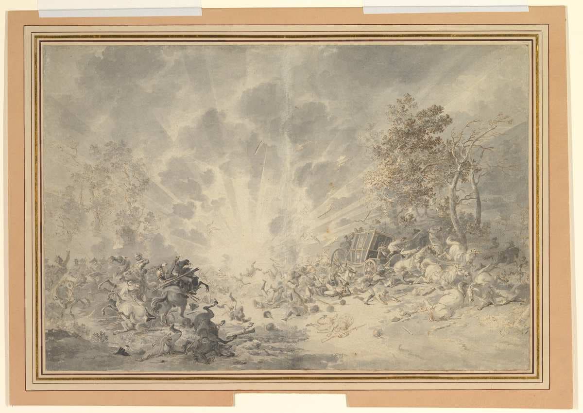 A Military Convoy Surprised by an Explosion — Dirk Langendijk