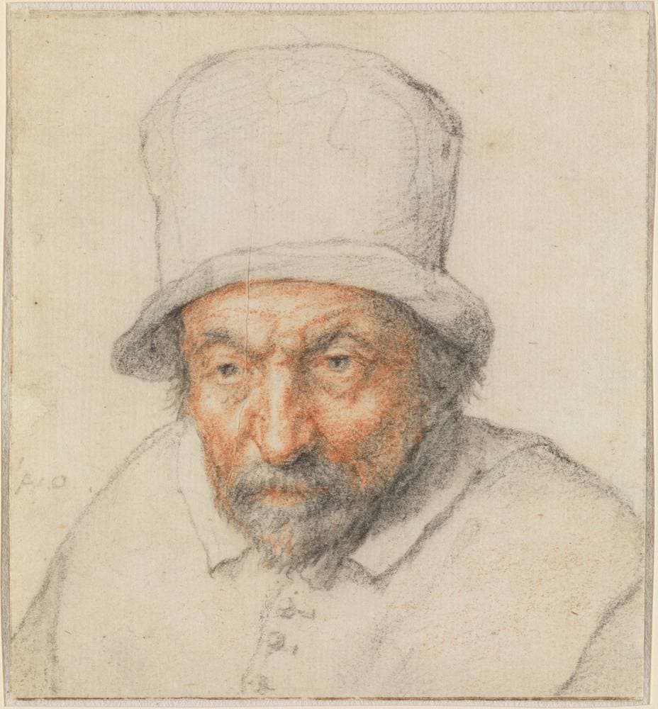 Head of a Bearded Man in a Hat — Adriaen van Ostade