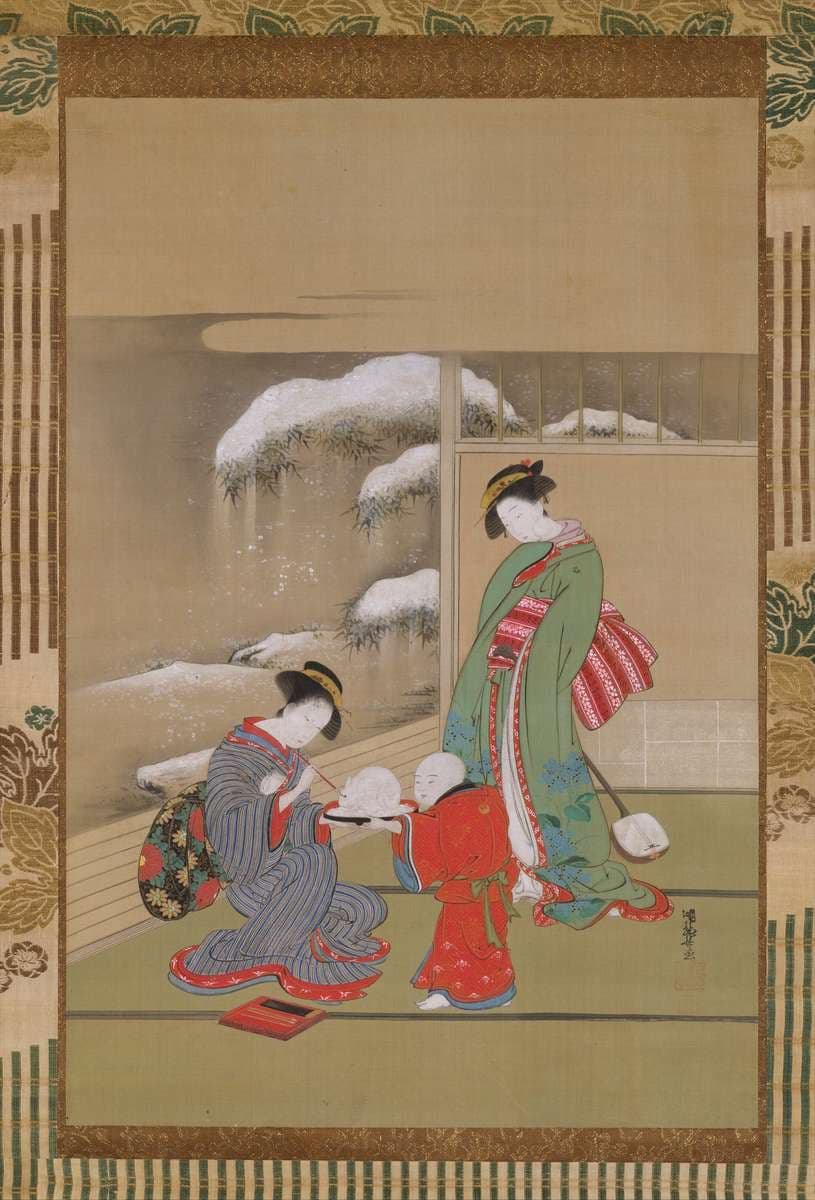 Painting the Eyes on a Snow Rabbit — Isoda Koryūsai