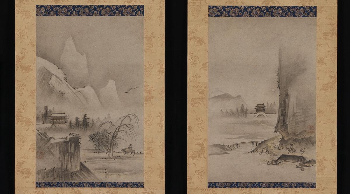 Two Views from the Eight Views of the Xiao and Xiang Rivers — Kantei
