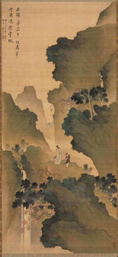 Gazing at a Waterfall — Tani Bunchō