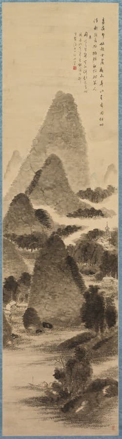 Mountain View and Blue Water — Tanomura Chikuden