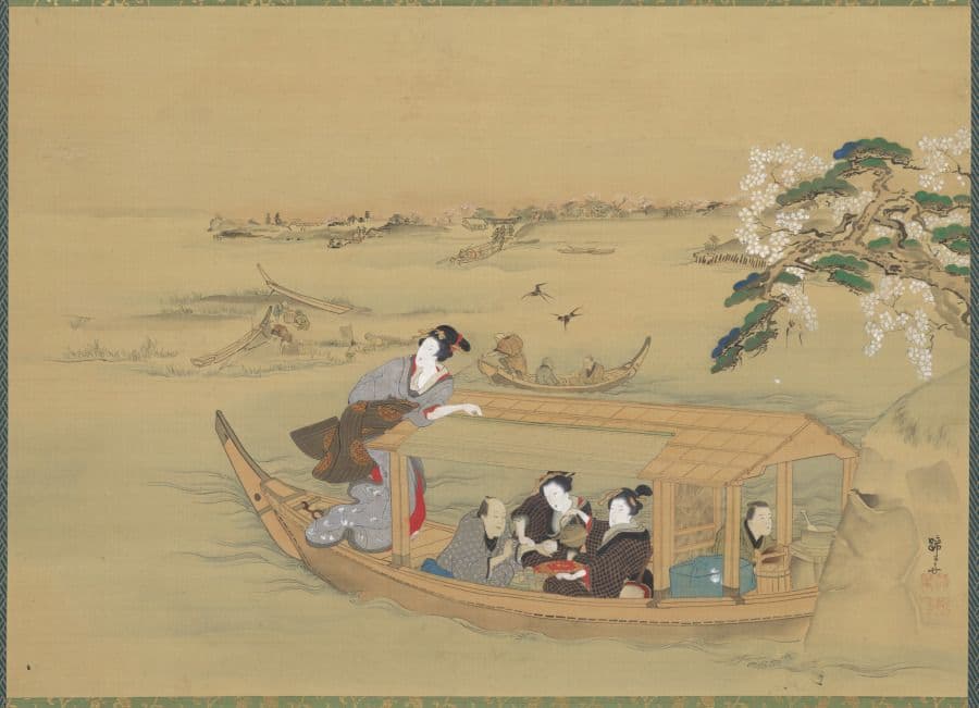 Pleasure Boat on the Sumida River — Teisai Hokuba