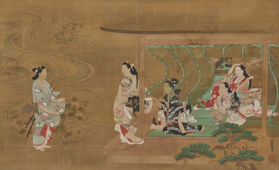 Beauty Receiving a Visitor — Tamura Suio