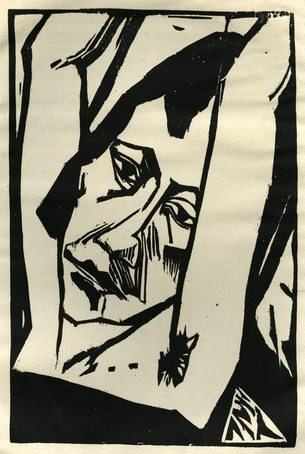 Mädchenkopf (Girl's Head), from Genius, Zeitschrift für werdende und alte Kunst (Magazine for Emerging and Ancient Art), Year 2, no. 1 — Erich Heckel