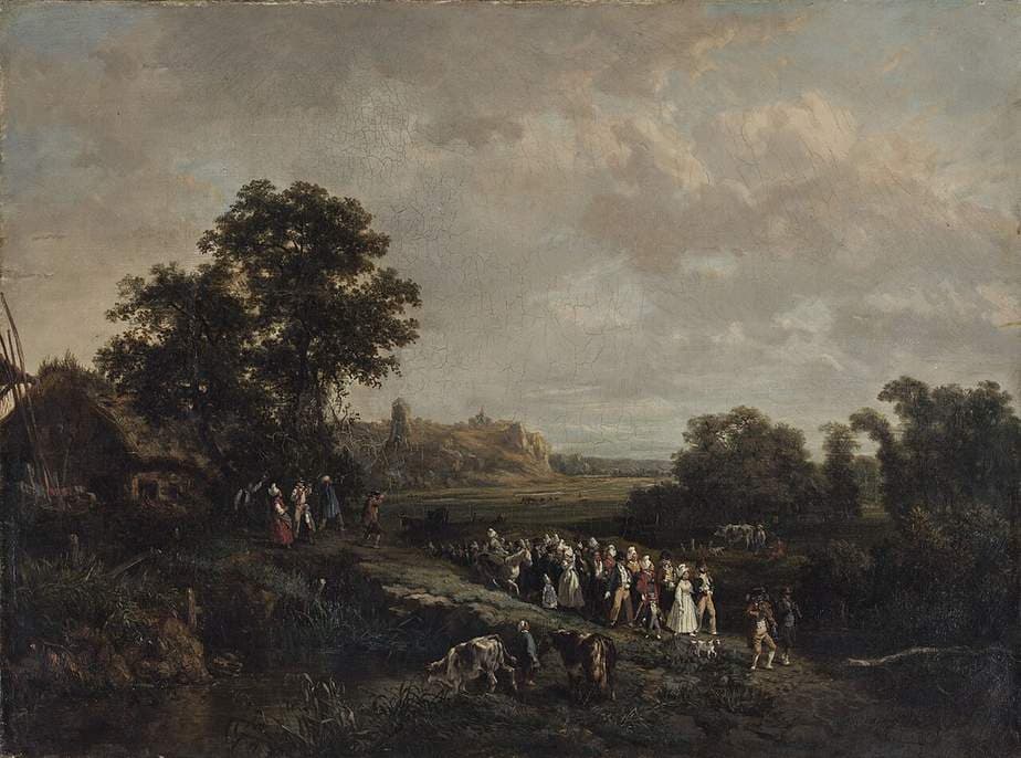 Une noce en procession — Eugène Louis Vasselin