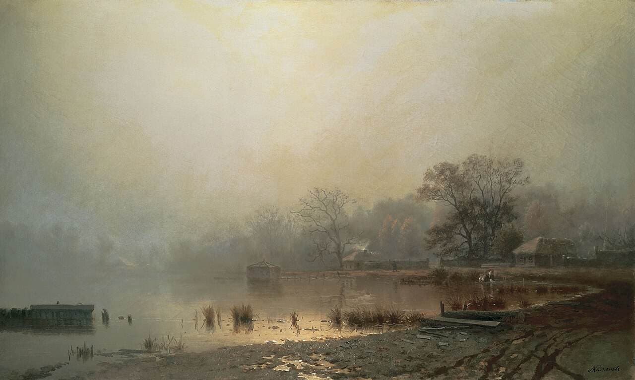 Mist. The Red Pond in Moscow in Autumn — Lev Kamenev