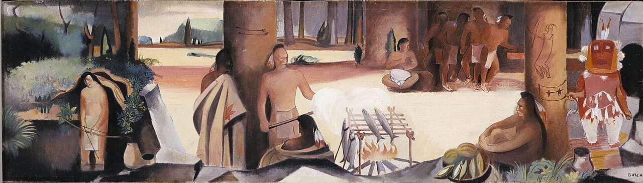Squaws Rest (mural study, Elizabethtown, Pennsylvania Post Office) — Lee Gatch