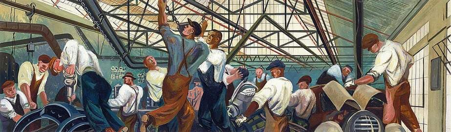 Automobile Industry (mural, Detroit, Michigan Post Office) — William Gropper