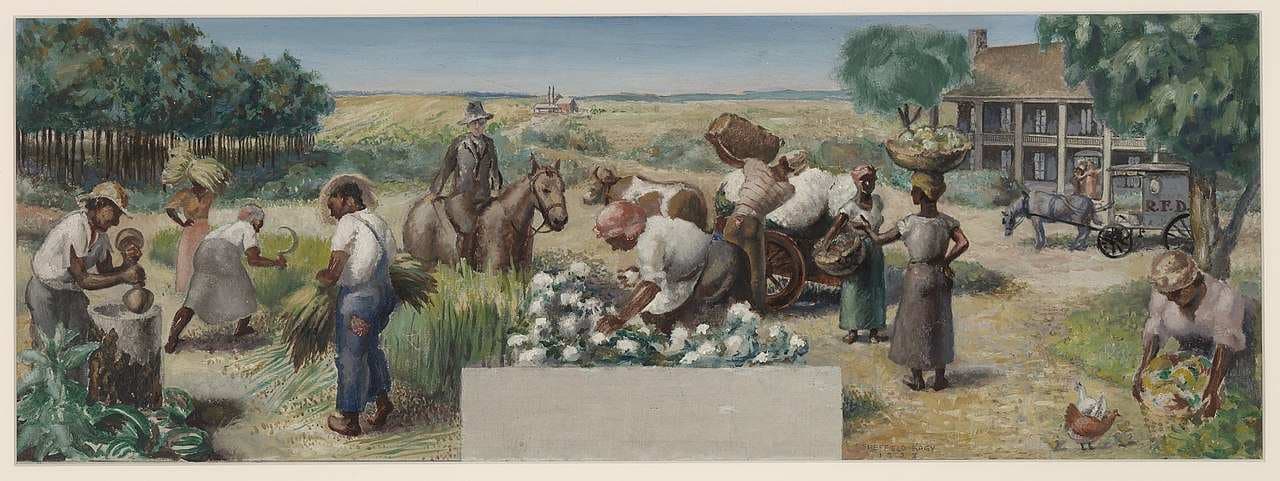 Past and Present Agriculture and Industry of Colleton County (mural study, Walterboro, South Carolina Post Office) — Sheffield Harold Kagy
