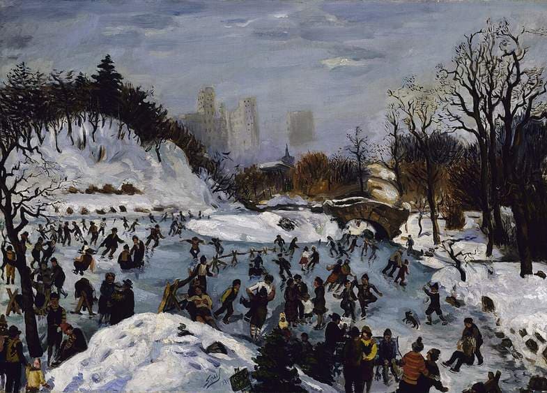 Skating in Central Park — Saul Kovner
