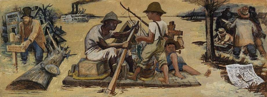 Memories of Marion County (mural study, Palmyra, Missouri Post Office) — James Penney
