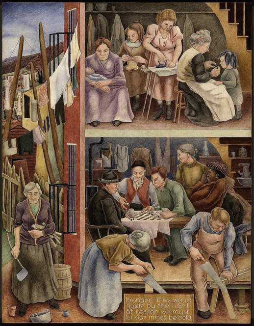 Tenement (mural study, Department of Justice Building, Washington, D. C.) — George Biddle