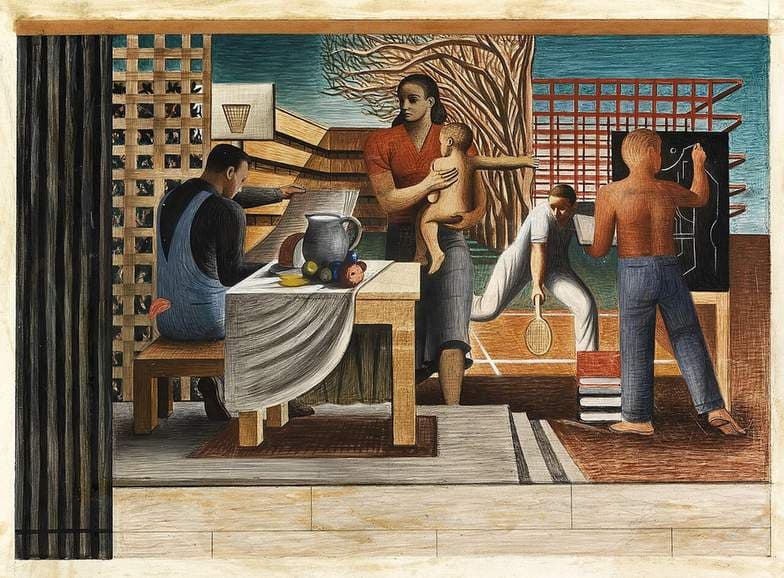 Security of the People (Study for mural, Old Social Security building, Washington, D. C.) — Seymour Fogel