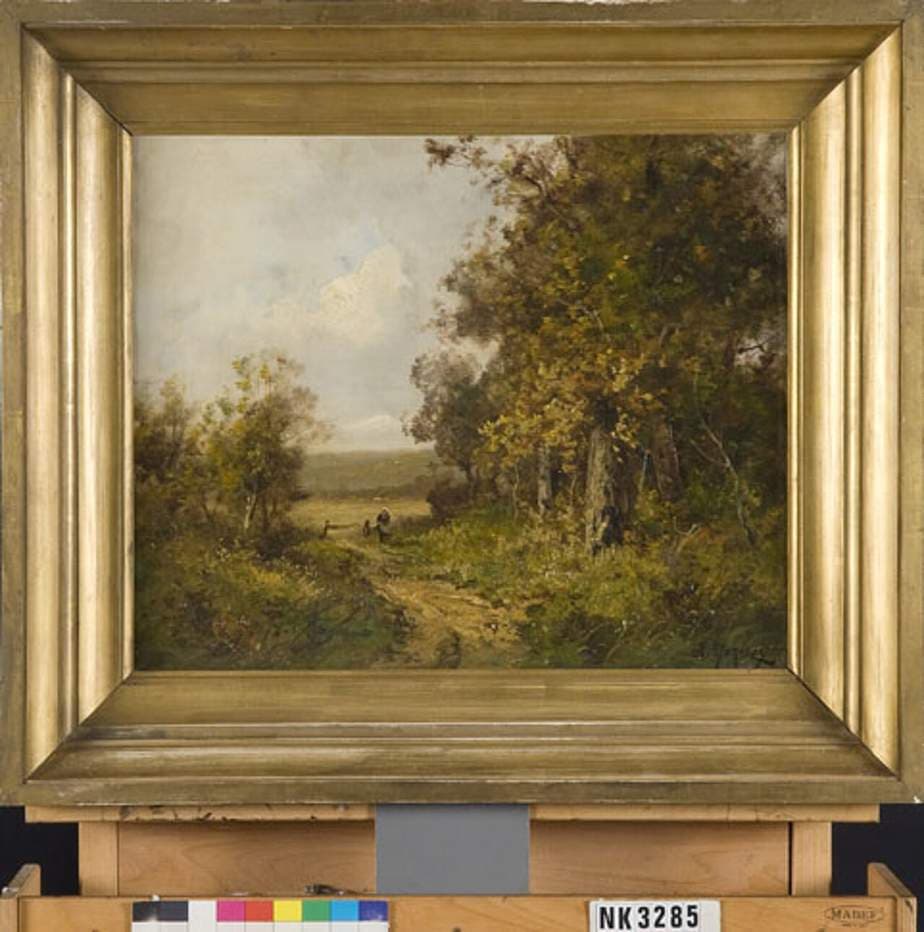 Route sablonneuse à l'orée d'une forêt — Edma Morisot-Pontillon