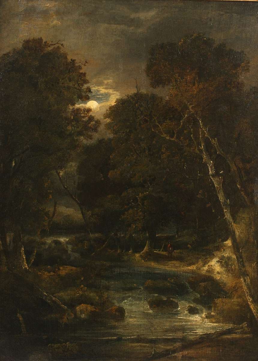 View near Thorpe; Moonlight scene — John Crome