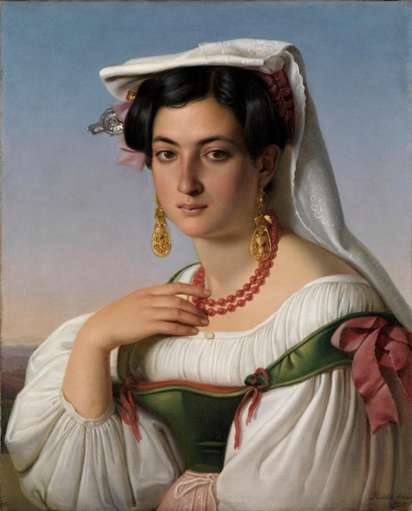 Portrait of Vittoria Caldoni, an Italian model from Albano Laziale — Johann Heinrich Richter