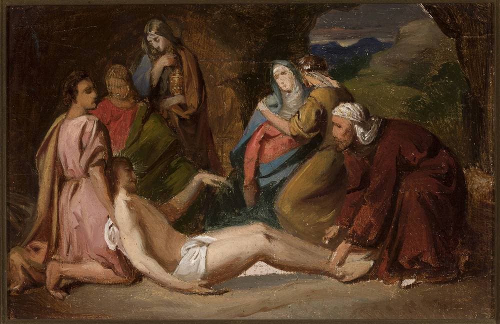 Entombment of Christ, sketch for a painting — Józef Simmler