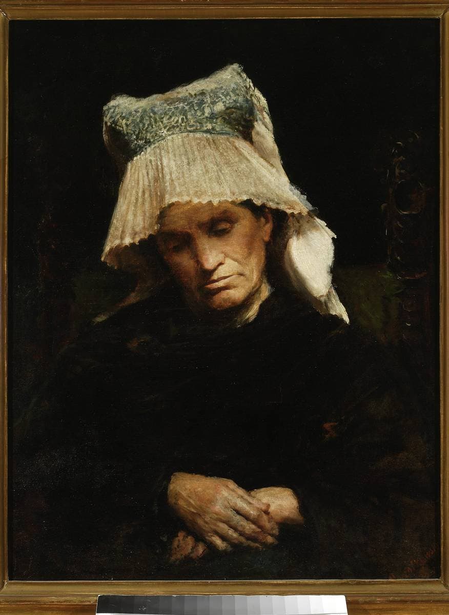 Old woman in a cap — Leon Wyczółkowski