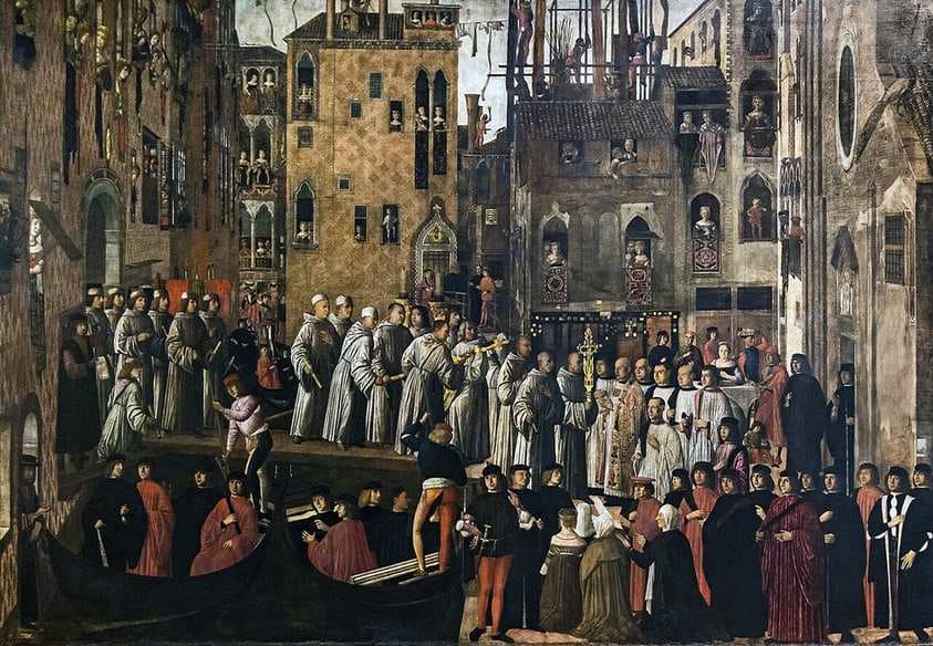 Miracle of the Relic of the Holy Cross in Campo San Lio — Giovanni di Niccolò Mansueti