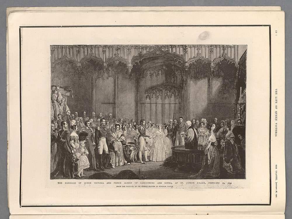 The marriage of Queen Victoria and Prince Albert of Saxe-Coburg and Gotha, at St. James's Palace, February 10, 1840 — George Hayter