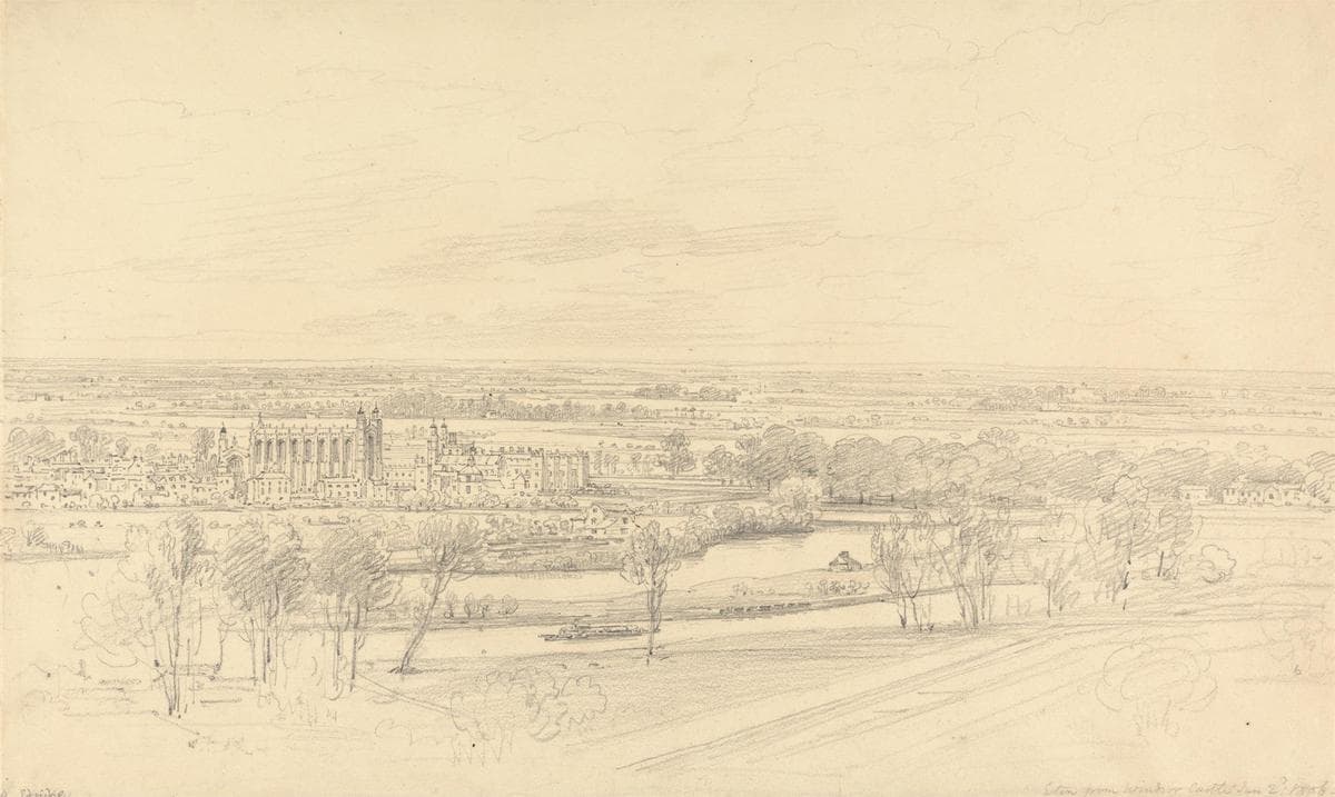 View of Eton from Windsor Castle — Henry Edridge