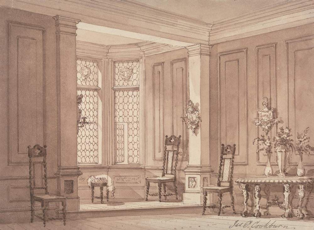 Hall in a Gothic Mansion — James Pattison Cockburn