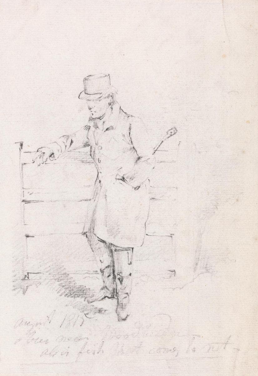 Man Leaning on a Fence — Henry Thomas Alken