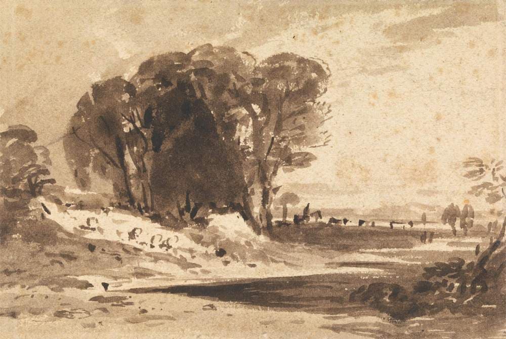 Trees on a Knoll by a Stream — John Varley