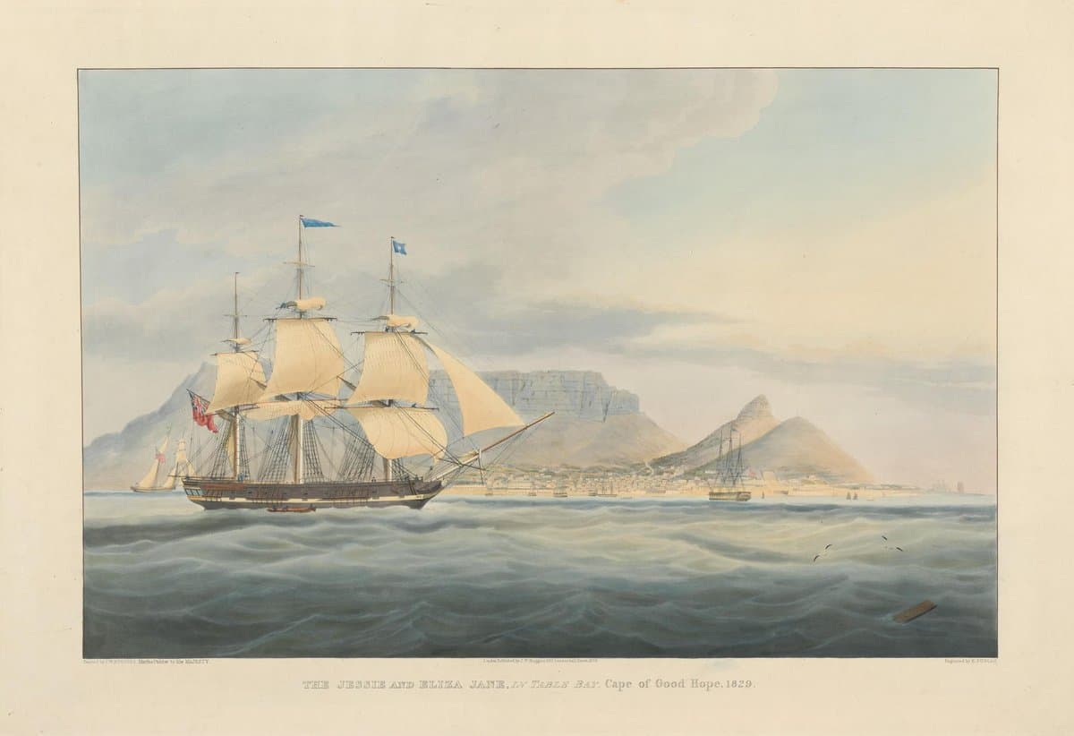 The 'Jessie' and 'Eliza Jane' in Table Bay, Cape of Good Hope, 1829 — Edward Duncan